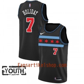 Chicago Bulls Trikot Justin Holiday 7 2018-19 Nike City Edition Schwarz Swingman - Kinder